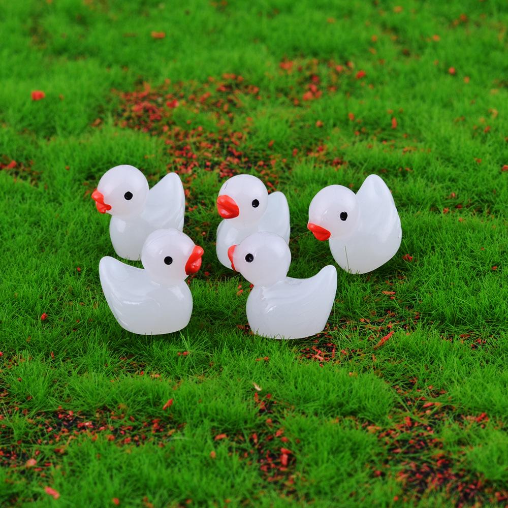 50pcs Mini Ornament Yellow Duck Resin Accessory Doll House Decor Miniature Figure Garden Decor