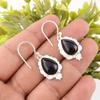 Настоящий камень Черный Турмалин, серебро 925 пробы, ручная работа, серьги-подвески EE-163-31