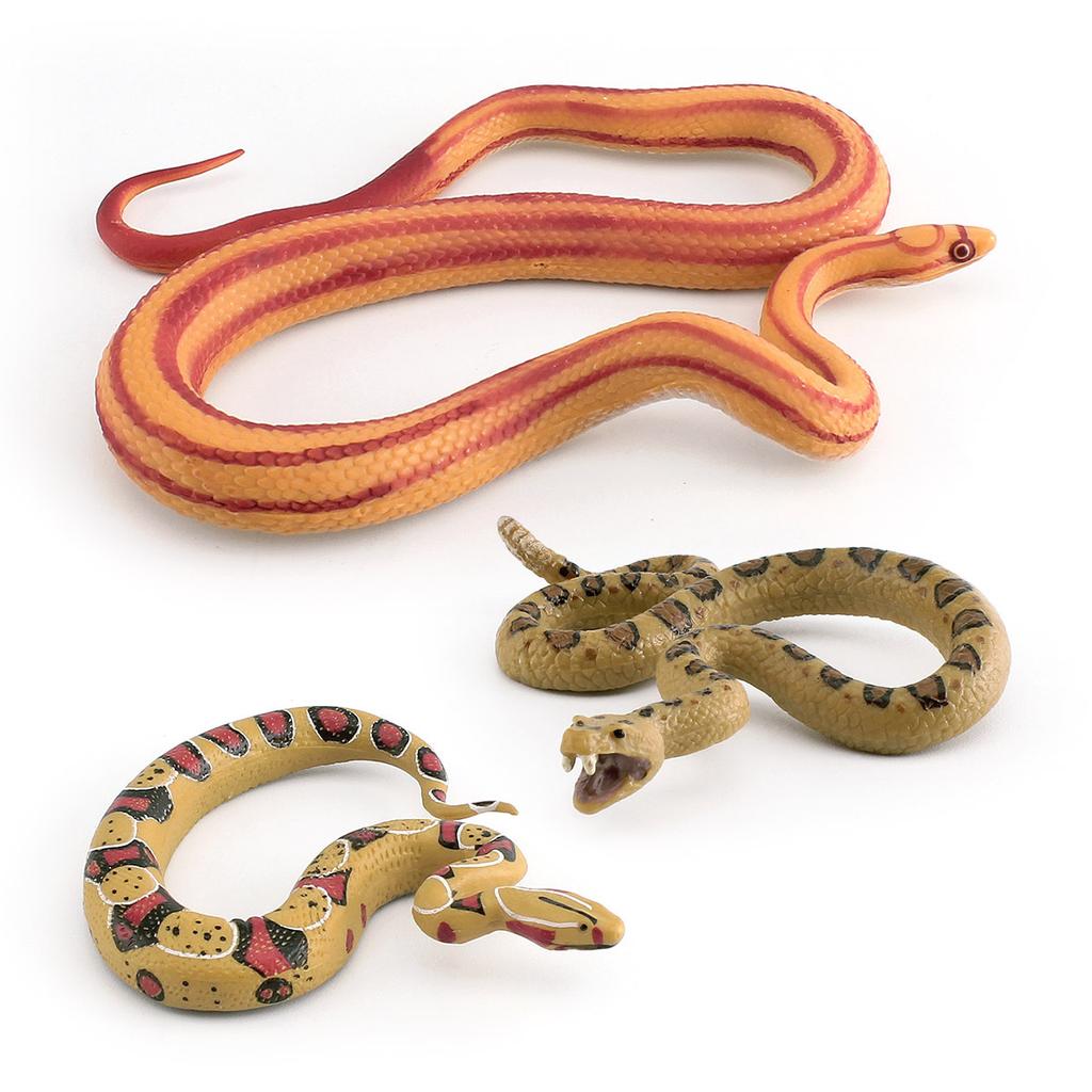 Simulated Reptile Snake Model Corn Snake Rattlesnake Red-Tailed Snake Tricky Desktop Static Ornament Toy
