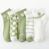 5Pairs Women's Spring and Summer New Short Cotton Socks Japanese Sweet Casual Cartoon Couple Boat Socks