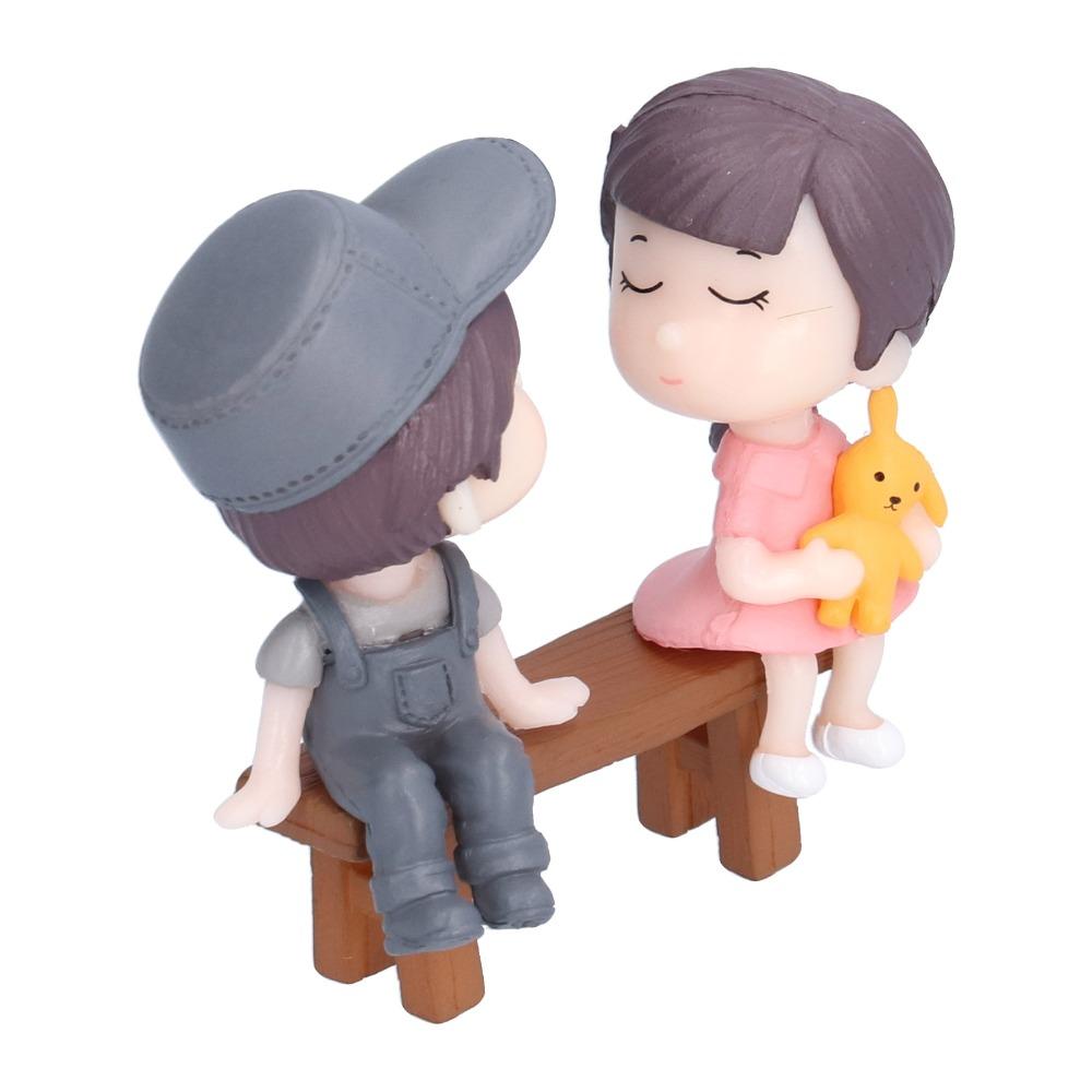 Grey Mini Resin Human Figurines Garden Micro Landscape Arrangement