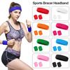 Wristband Headband Set Great Elasticity Absorption Soft Water Solid Color Anti-slip