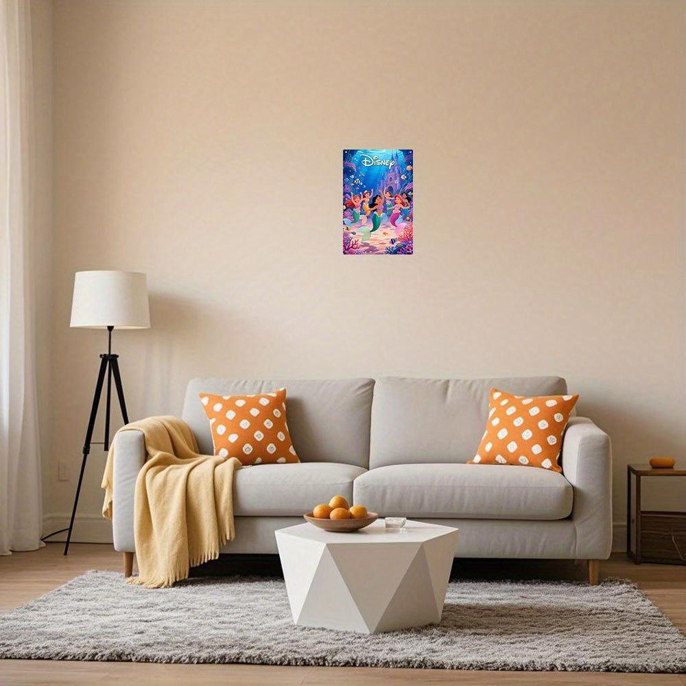 2D Плоский, 1 шт., Металлическая табличка с группой персонажей Диснея - 8x12 дюймов 20x30 см Красочный Железный Настенный Декор, Подходит для дома, офиса, C