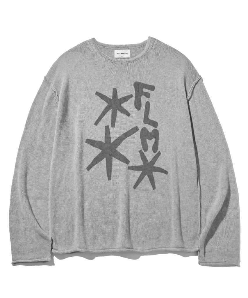 FILLUMINATE Flm Graphic Knit Pullover - Melange Grey