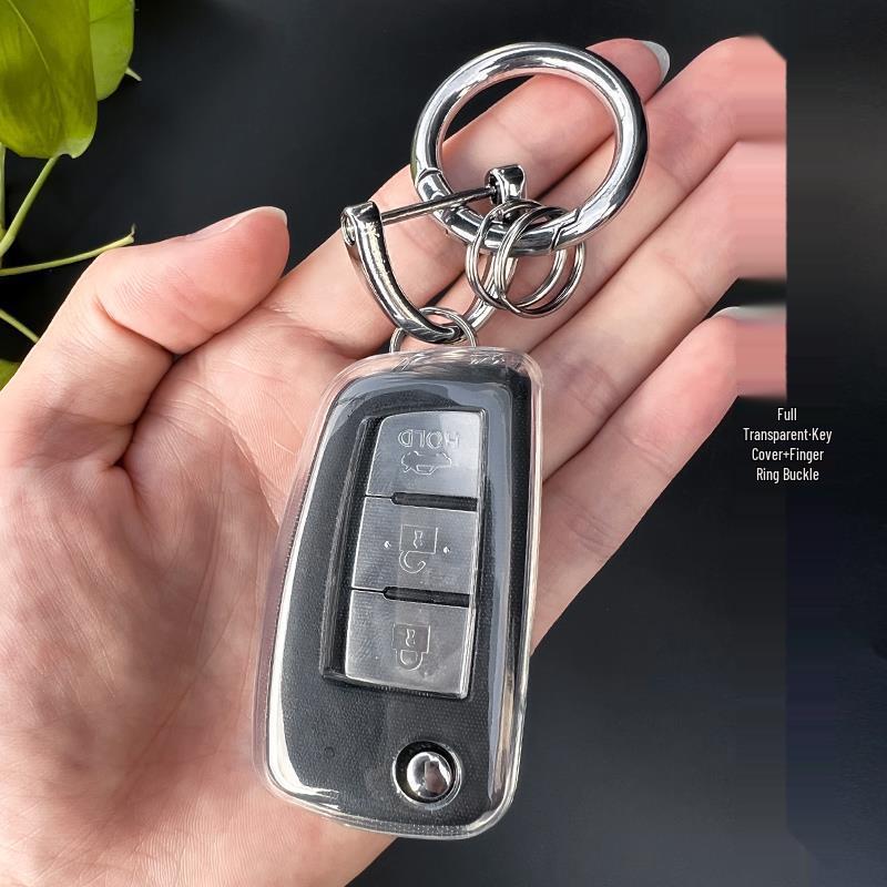 Ультратонкий прозрачный силиконовый чехол для ключа Sylphy, Bluebird, Tiida, Kicks Classic, Nissan Складной - Старая модель.