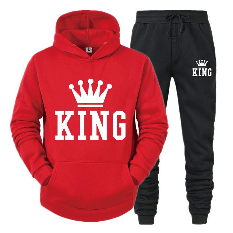 Спортивный костюм King, мужские комплекты, зимние толстовки, брюки, 2 шт., толстовки для бега, мужская осенняя толстовка, спортивный костюм