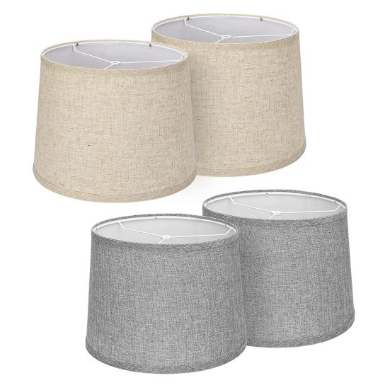 2Pcs Fabric Lamp Shade Metal Frame Construction Universal Simple Installation Light Cover Lampshade Replacement Parts