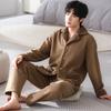 Пижама мужская осенне-зимняя зимняя коралловый флис составной флис утолщенный флис теплая зимняя фланелевая домашняя одежда мужская