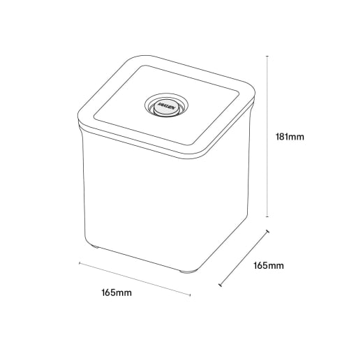 VAKUEN Premium Vacuum Storage Container, Square, 3.1L, 1 Container, with Convenient Valve, 100% Leakproof, Keeps Food Fresher Longer, BPA-Free, Dishwa