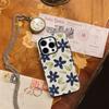 Navy Flower & Olive Leaf Phone Case for IPhone 17AIR 16E 16 15 14 13 12 11 17 Pro Max Plus Double-layer Back Cover