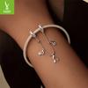 Personalized Trend Music Note Silicone Positioning Safety Chain, Simple And Fashionable 925 Sterling Silver Bracelet String Decoration