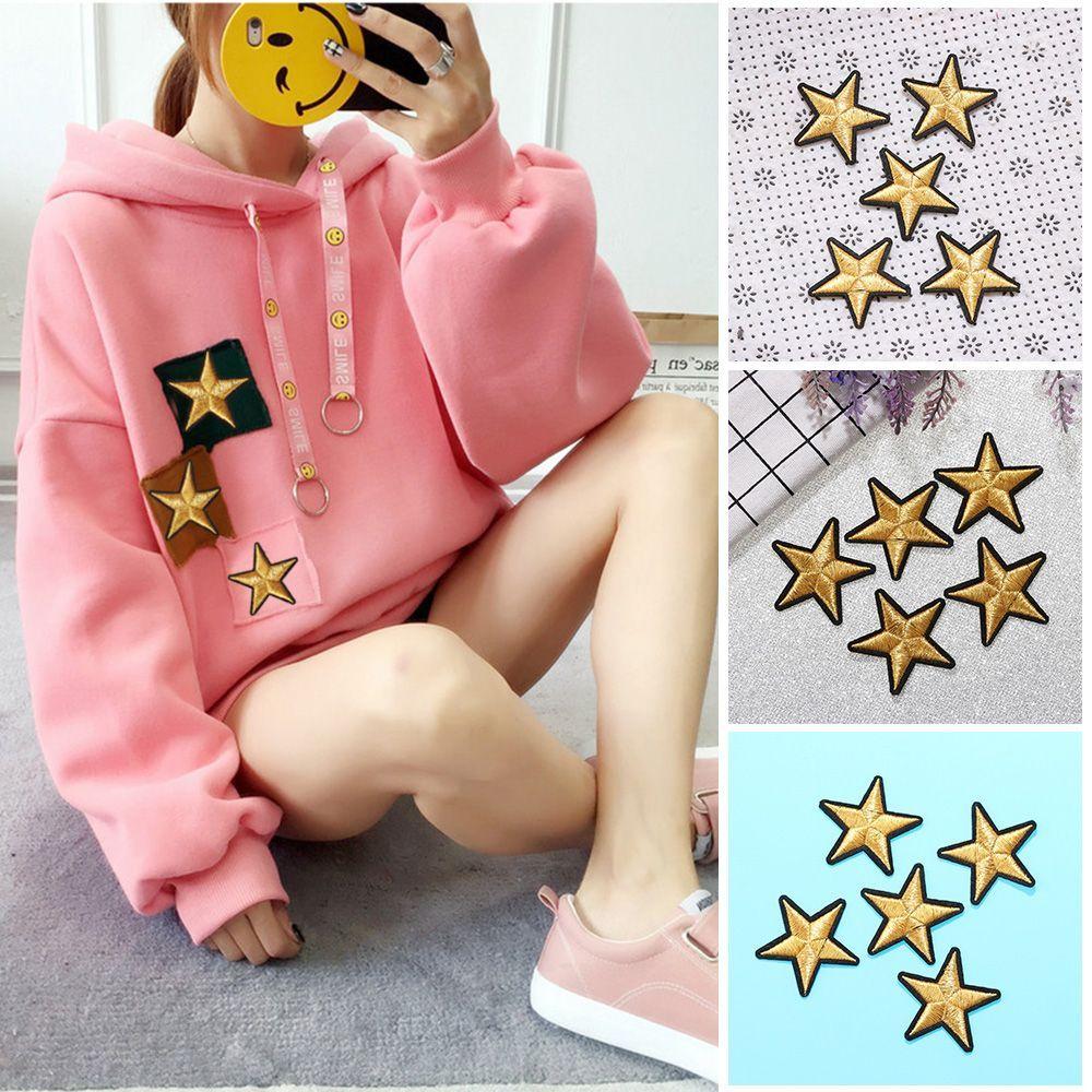 5/10Pcs Fabric Sew On Embroidery Applique Iron-On Patch Badge Stickers Stars Patches