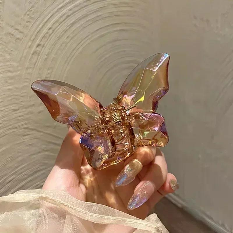 Летняя женская мода русалка кристалл бабочка заколка для волос чувство роскоши элегантный дизайн женская мода изысканные подарки на день рождения