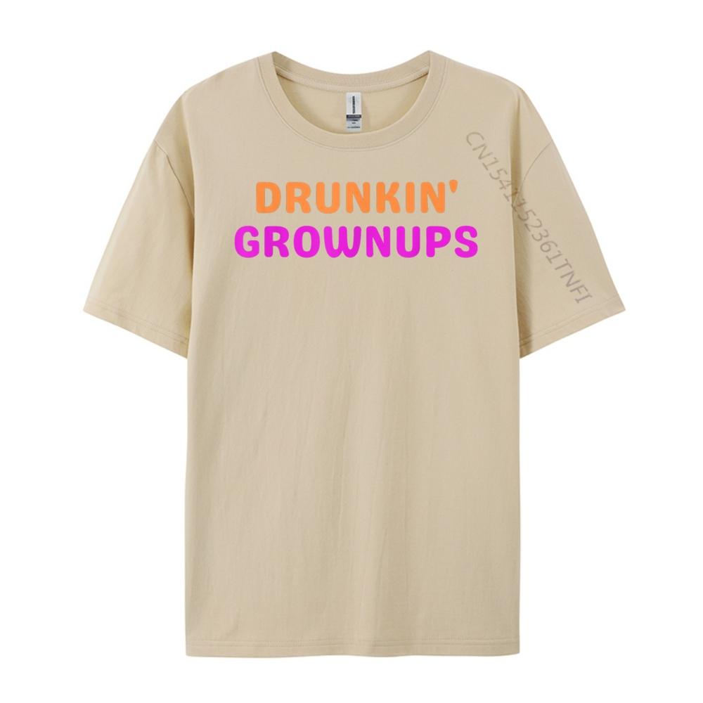 Drunkin Grownups Mens Clothing 2024 Luxury Brand Graphic Tees Men Printed T-Shirt