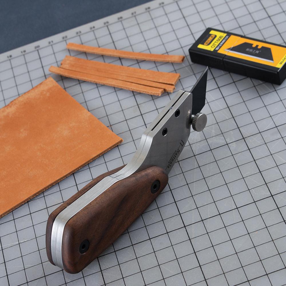 1 шт. Натуральный Ручной Нож для Резки DIY Острое Лезвие Нержавеющая Сталь Инструменты для Резки Кожи Рукоятка из Ореха Продвинутый Инструмент для Изготовления Кожи