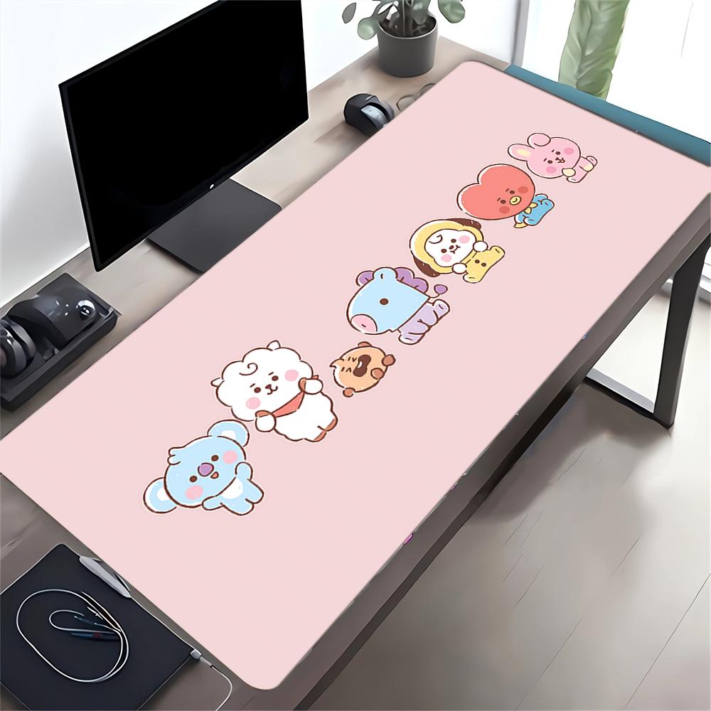 Kawaii Friends Collection Large Gaming Mouse Pad Nonslip Rubber Base Waterproof Desk Mat For Office Pc Laptop
