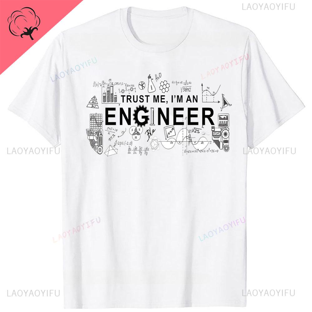 Funny Father Day T-shirt Men Trust Me I Am An Engineer Tshirt Geek Male Tops Letter Math Equation Print Tees Custom Students Tee