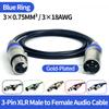 Gold-Plated 3-Pin XLR Male to Female Microphone Cable 1M–10M, 3×0.75mm² Pure Copper Balanced Audio Cord for Mixer, Speaker,Stage