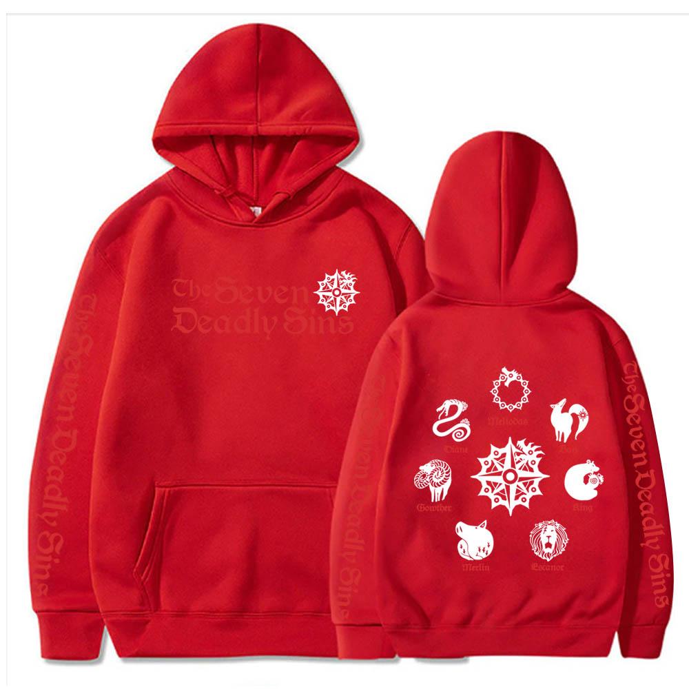 Толстовки с логотипом «Семь смертных грехов» в стиле аниме «Мелиодас Элизабет Диана Бан», King Gowther, Merlin Escanor, Harajuku, унисекс, толстовка