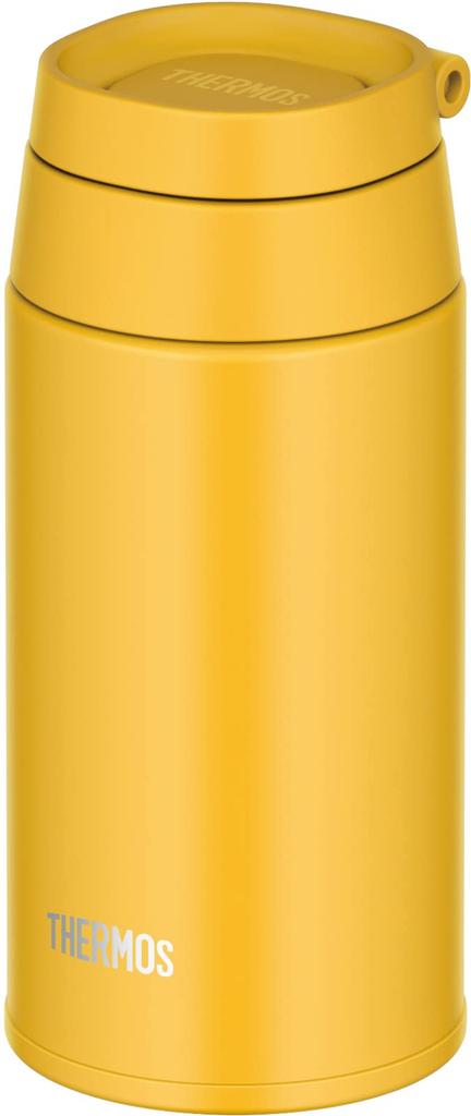 Thermos Бутылка для воды с вакуумной изоляцией, мобильная кружка с петлей для переноски, 380 мл, желтая Y JOO-380
