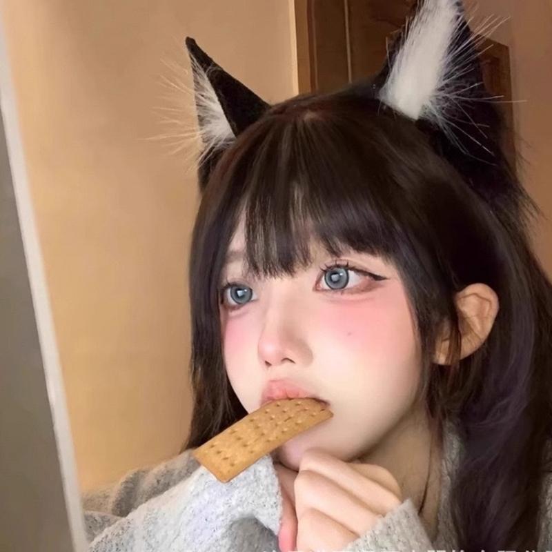 Плюшевая Черная Кошка Уши Головной Убор Мягкая Ткань Хэллоуин Косплей Аксессуар Для Волос Для Женщин Девочек Костюм Вечеринка