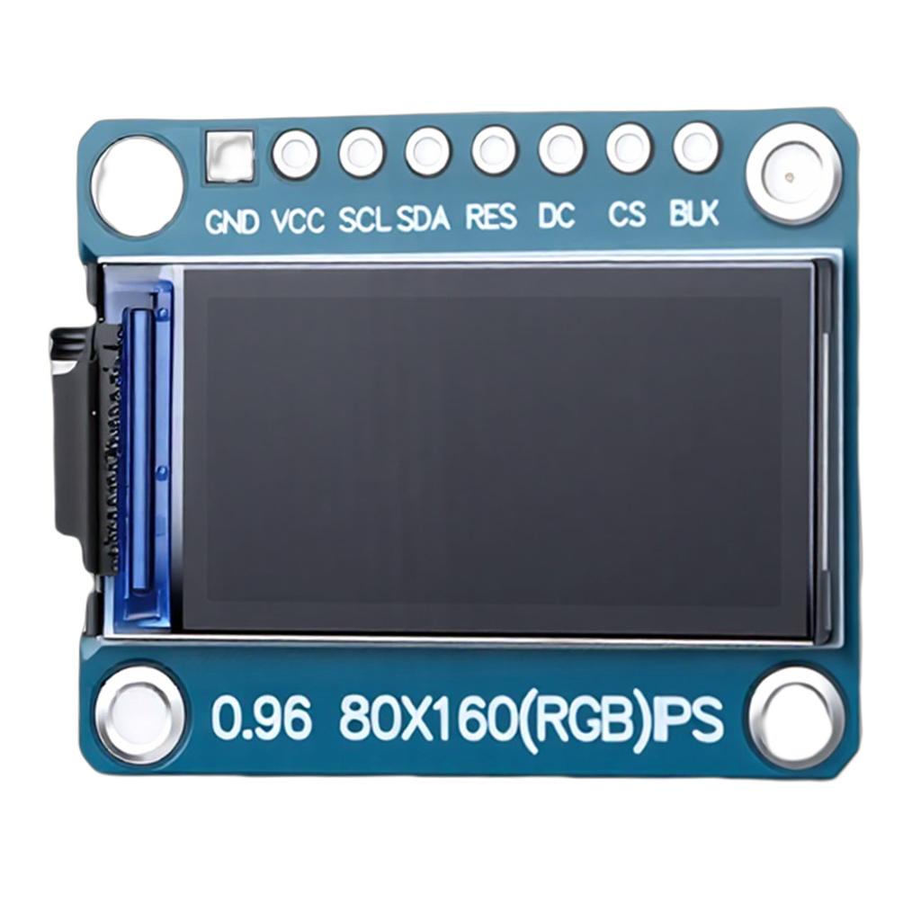 LCD Display Module Support for ST7735 Driver 0.96in Thin Film Transistor 80x160 Resolution Onboard IPS Full Color