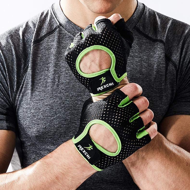 OLIKEI Перчатки для фитнеса с полупальцами для мужчин и женщин Дышащие износостойкие нескользящие перчатки для спортзала Перчатки для тяжелой атлетики Спортивные велосипедные перчатки