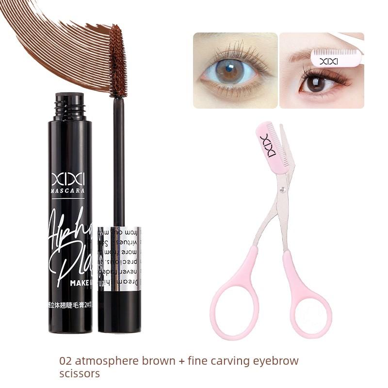 [Set] Xixi Feather-Light 3D Curling Mascara with Separate and Defined Lashes, Long-Lasting Curl, Sea Urchin-Shaped Brush Head for Makeup Use