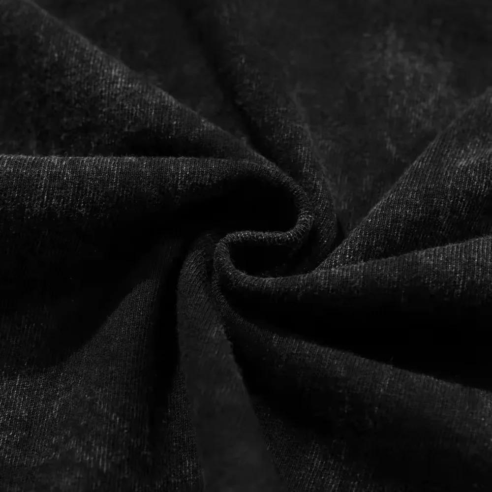 Аниме Берсерк Хлопковая футболка оверсайз с кислотной стиркой Гатс Аниме Футболка Подарок для него Летняя Мужская и Женская Свободная и Дышащая Футболка Топ