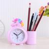 Creative cute student pen holder small alarm clock high value boys and girls bedroom bedside clock children's holiday gifts