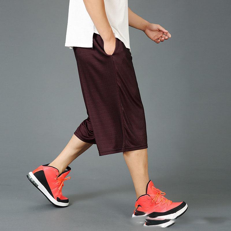 Male Short Pants Quick Dry Graphic Men's Shorts Long Oversize Training Basketball Bermuda 3 Quarter Elastic