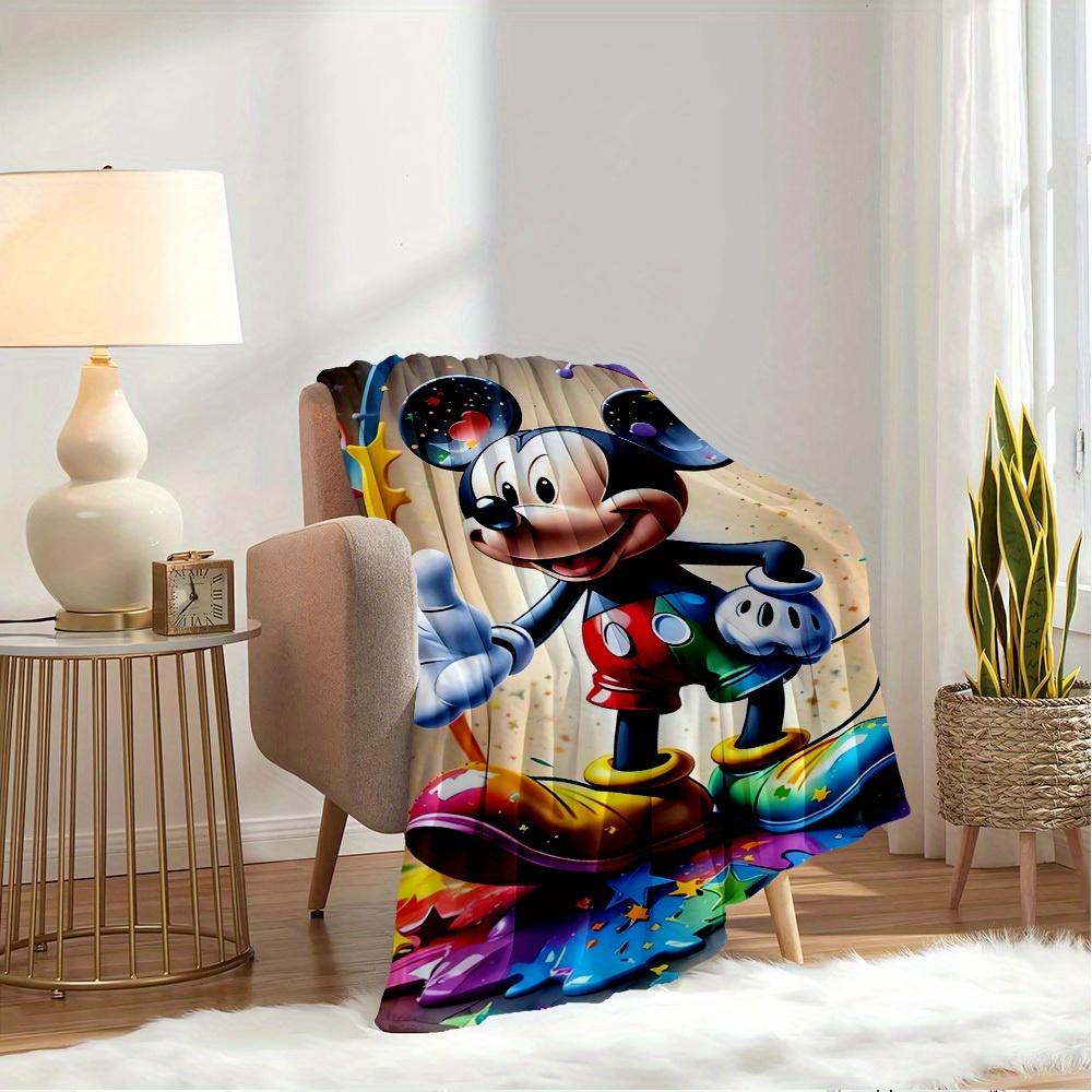 1pc Flannel Mickey Mouse Cartoon Pattern Bed Throw Blanket Sofa Blanket Birthday Gift Home Decoration Bedroom Decoration