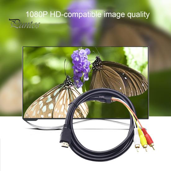 HDMI-совместимый Кабель-адаптер Male на 3 RCA 1,5 м Аудио Видео Без Потерь Позолоченный Разъем ТВ-приставка AV Офисные Аксессуары