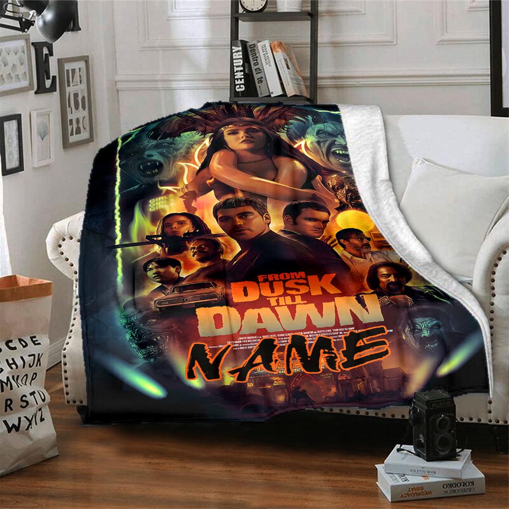From Dusk Till Dawn The Ultimate Horror Adventure Gift Personalized Blanket Customize Your Name Ultrasoft Versatile For Sofa Couch Office Bed Picnics