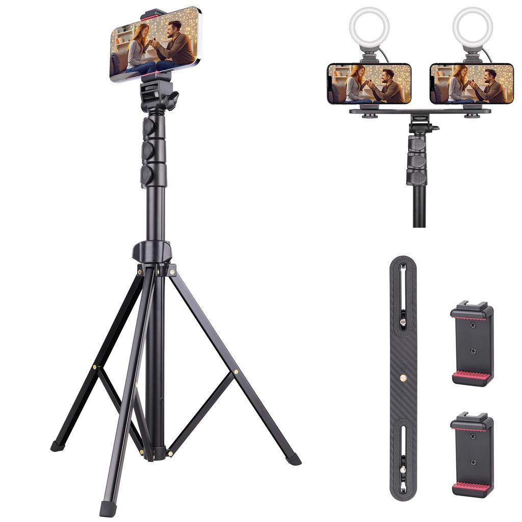 ARTCISE Smartphone 4 Stages of Smartphone Lever Easy To Mini Smartphone Compatible with SLR Tripod, Telescoping, 58cm-171cm, Foldable, Tripod, Lock,