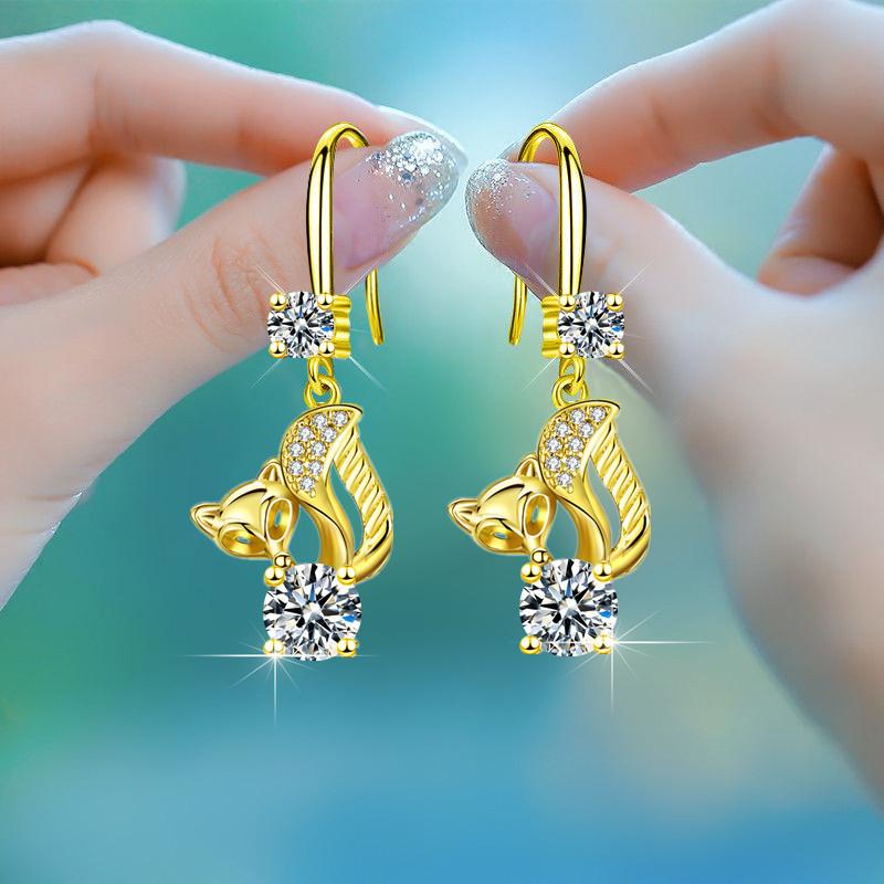 Оригинальные сетчатые серьги с крючками из красной лисы, женские серьги Ins Niche Design, модные серьги