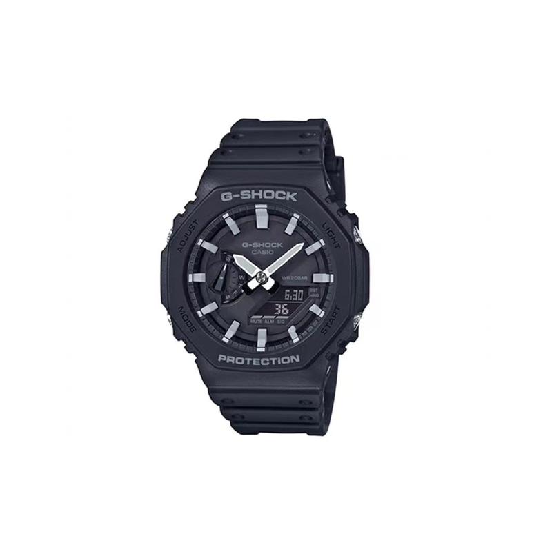 CASIO Customized watch modified series Farmer Oak Silver Stainless Steel Case White Scale Waterproof 200 GA-2100-1A(Watch3-GaiZhuang-YinGangRen)