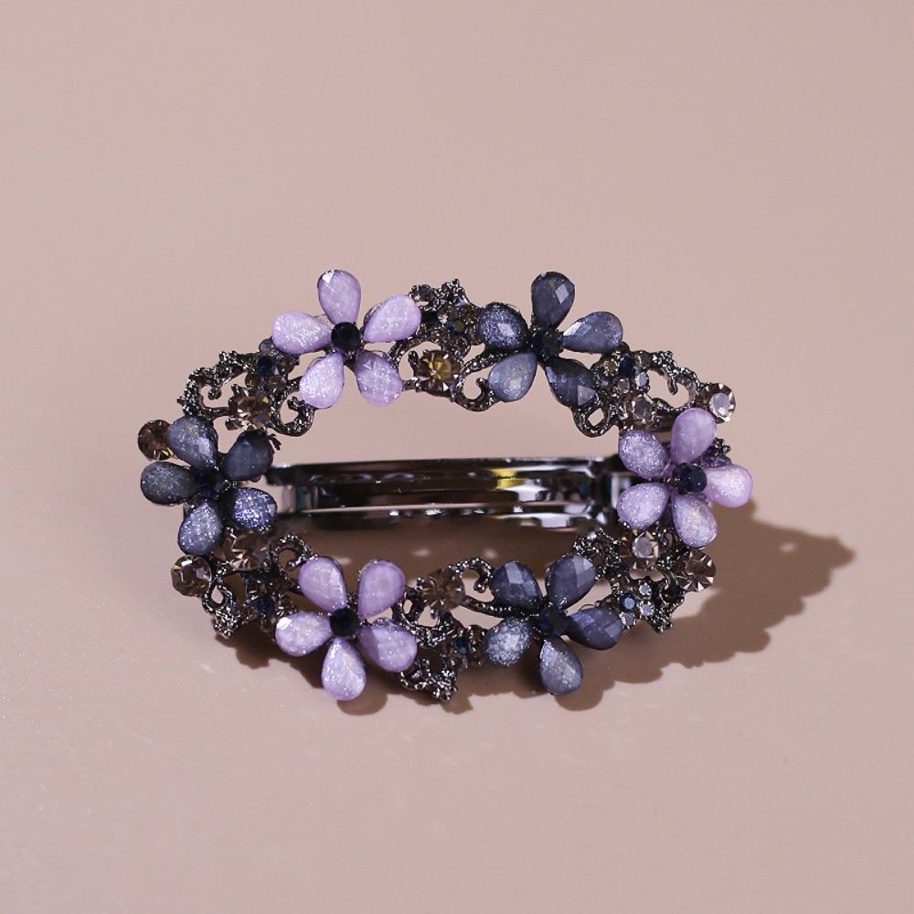 Роскошная овальная заколка для волос с цветком, со стразами и цирконом, верхняя заколка для женщин и девушек, аксессуары для волос