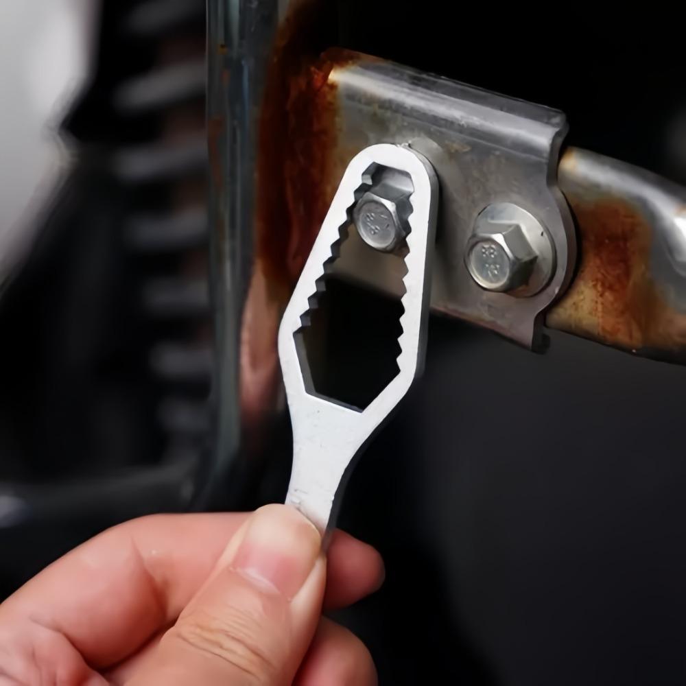 Universal Double Ended Steel Wrench 5mm Thickness Self-tightening Adjustable Wrench Repair Tool Multi-functional Hardware Part
