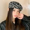 Американская Горячая Девушка Милый и Крутой Берет с Леопардовым Принтом Осенне-Зимняя Мода Универсальная Литературная Ретро Шляпа Художника Персонализированная Повседневная Шляпа
