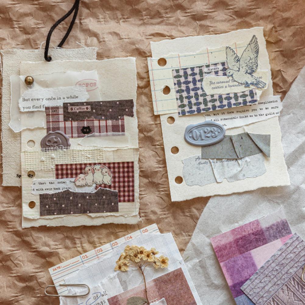 5×200cm Paper Manuscript Series Vintage Lace Plaid Landscape Washi Tape DIY Scrapbook Journal Decorative Stationery Tape