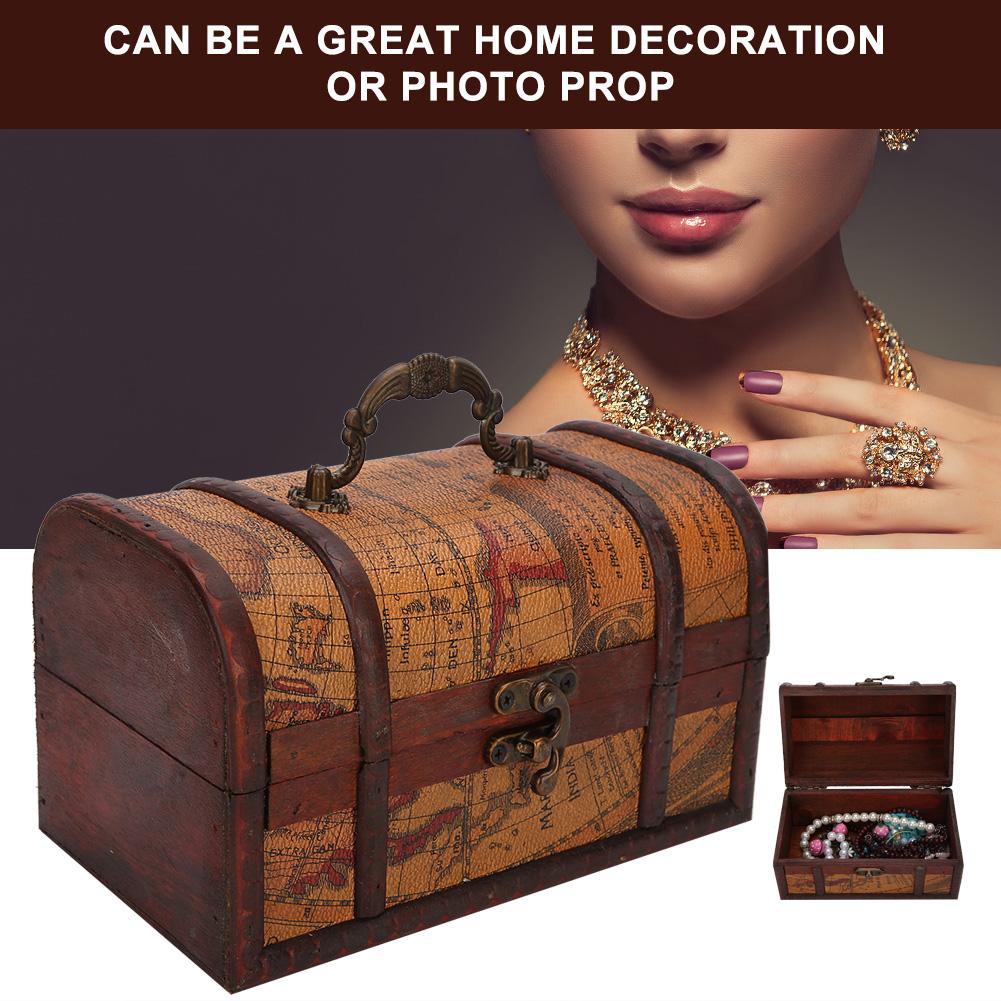 Винтажная коробка для хранения ювелирных изделий, деревянное украшение, пыленепроницаемая коробка-органайзер, чехол(Желтая карта S)