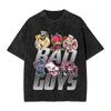 Unisex Vintage Washed Cotton T-Shirt Hazbin Hotel Alastor Radio Demon Graphic Tee Unisex Loose Streetwear Anime Casual Short Sleeve Top