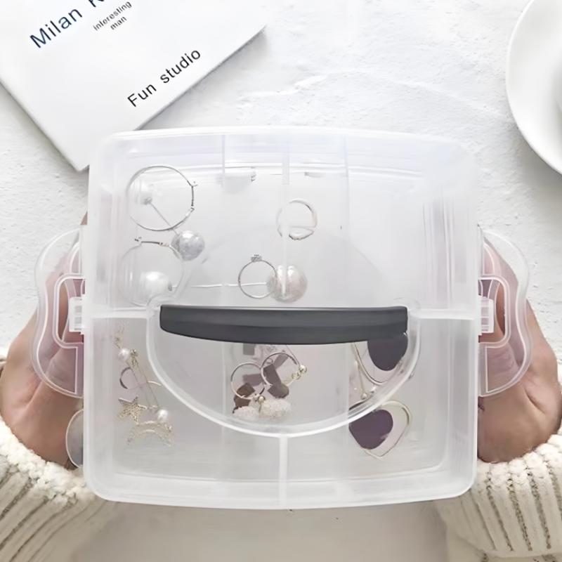 3 Tier 18-Grid Transparent Adjustable Stackable Compartment Slot Plastic Storage Box For Organizing Toys Jewelry Accessories