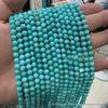 Высококачественные натуральные сине-зеленые бирюзовые круглые бусины для DIY-аксессуаров с культурным узором