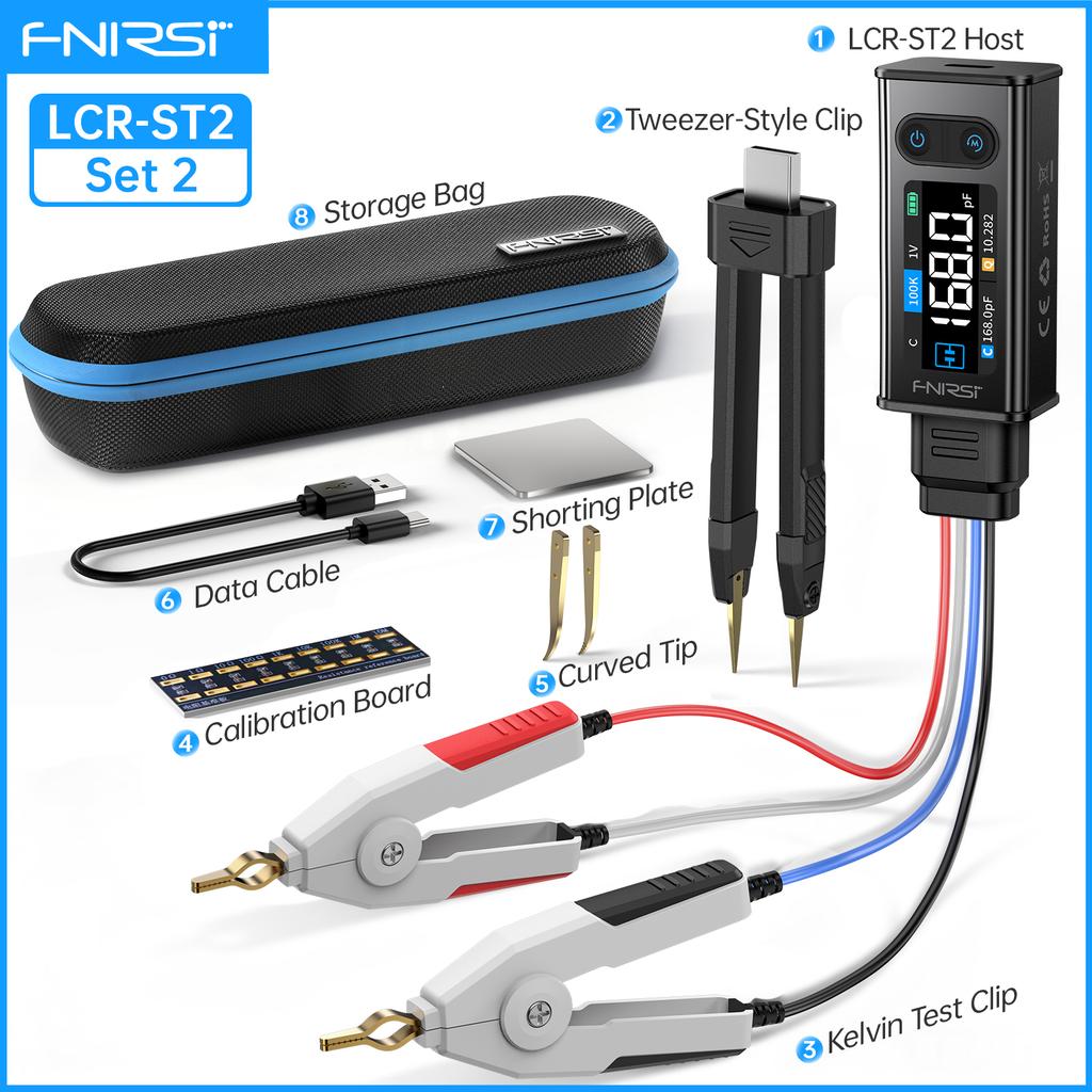 LCR-ST2 Plus 2-in-1 Digital Tweezer LCR ESR Meter SMD Electronic Multifunctional Component Tester Tool Upgraded High version