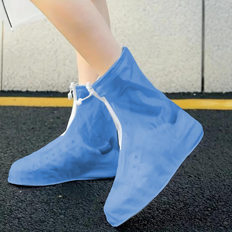 Waterproof Shoe Cover PVC Sport Rain Boot with Layer Non-slip Material Wear-resistant Thick Shoes Unisex 1 Pair