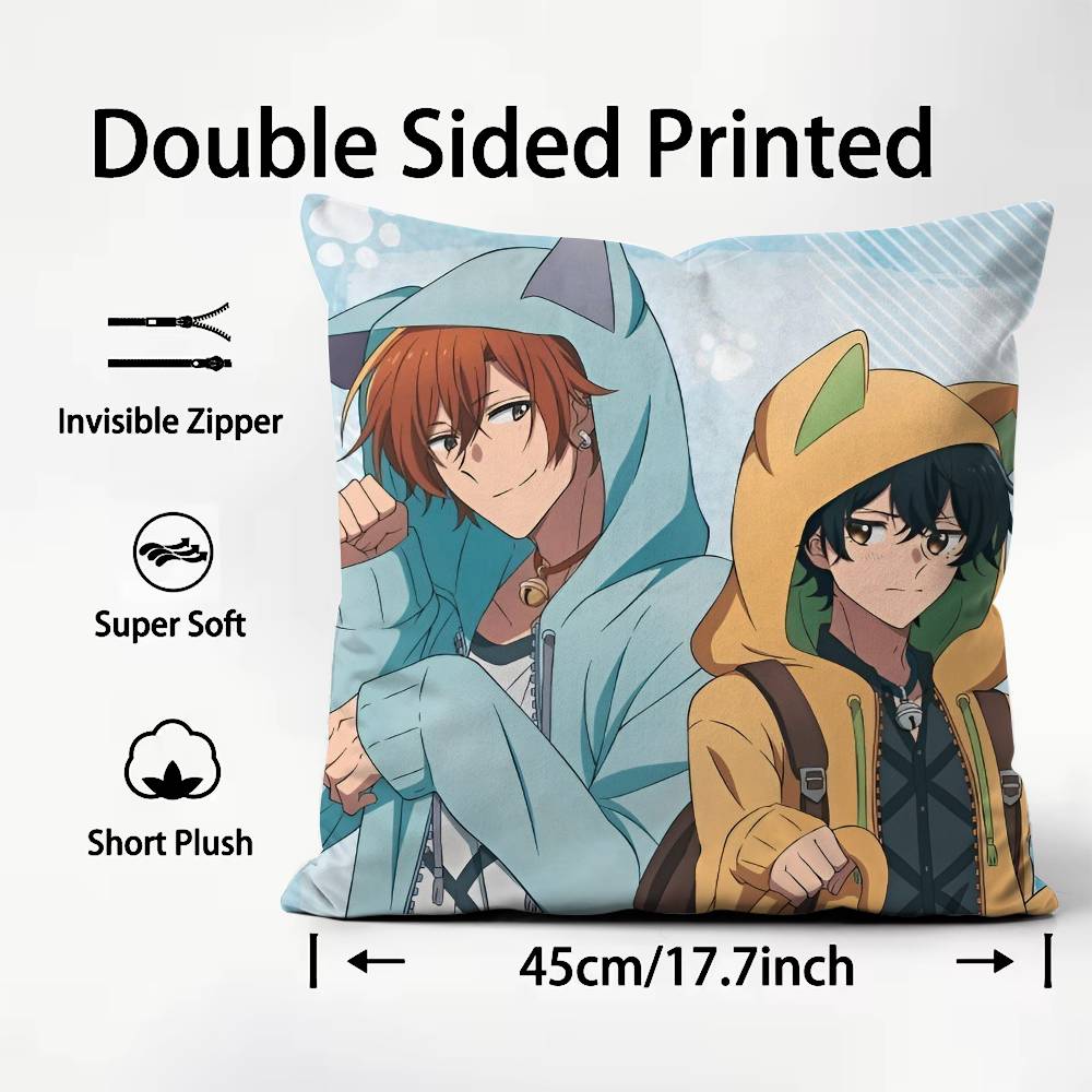 Наволочка для подушки с изображением персонажей аниме BLSS-Sasaki и M-Miyano, удобная, для дивана-кровати, шелковистая, элегантная, с невидимой молнией, декоративная наволочка на заказ.