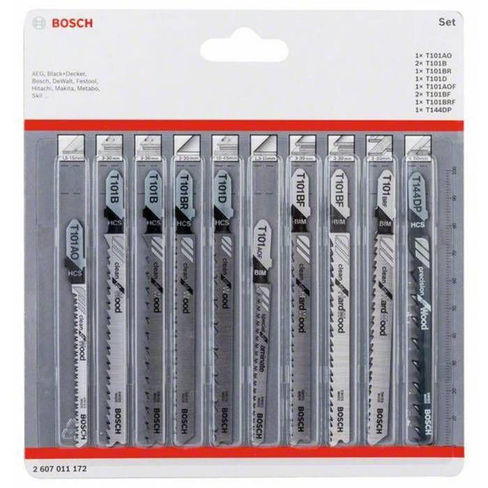 Пилки для лобзика - Bosch - Clean Precision - 10 шт. - Мягкая и твердая древесина - Точный рез