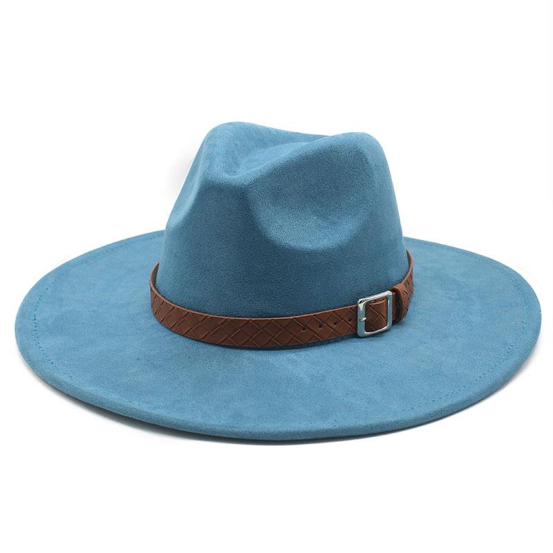 Замшевая шляпа в стиле джаз с большими полями, модная шляпа для леди и джентльмена, вечеринка, банкет, пальто, подходящая шляпа